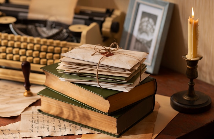 Gratis Foto still life of vintage writing of a love letter