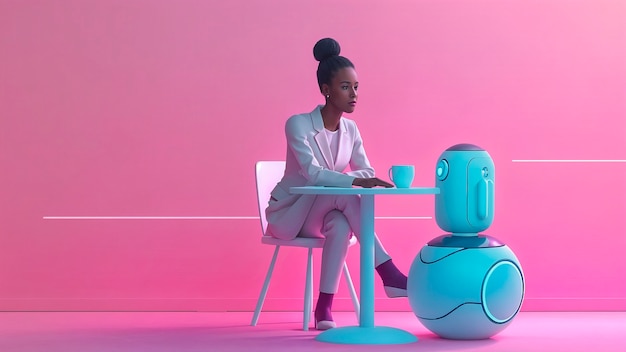Tegneserie AI-robotscene