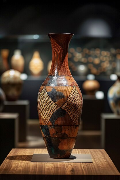 Terracotta vase med opprinnelig mønster