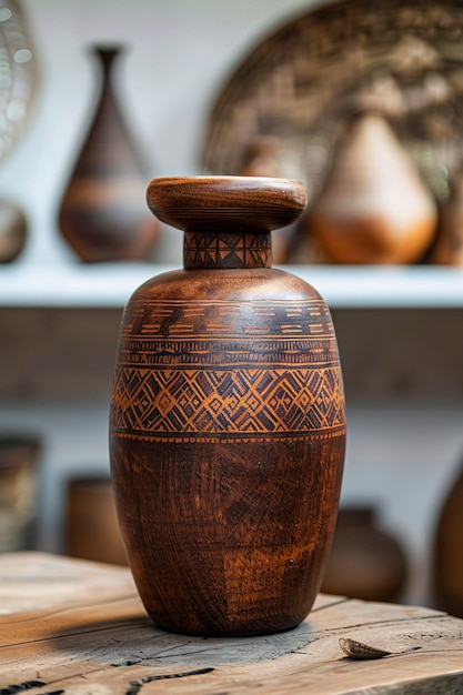 Terracotta vase med opprinnelig mønster