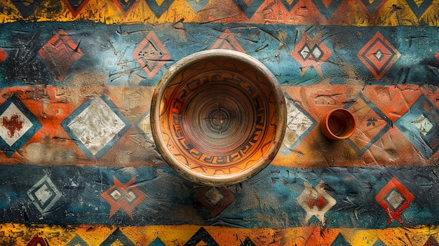 Terracotta vase med opprinnelig mønster