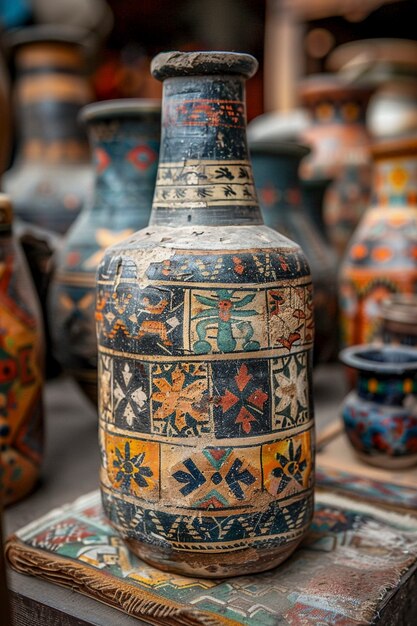 Terracotta vase med opprinnelig mønster