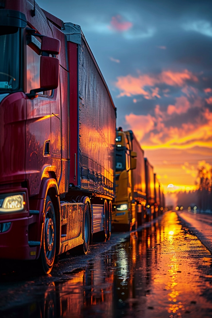 Gratis Foto truck and logistics operations at dusk