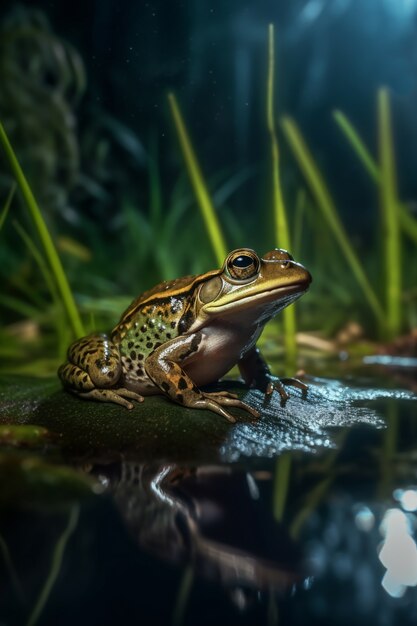 Utsikt av frosk i naturen