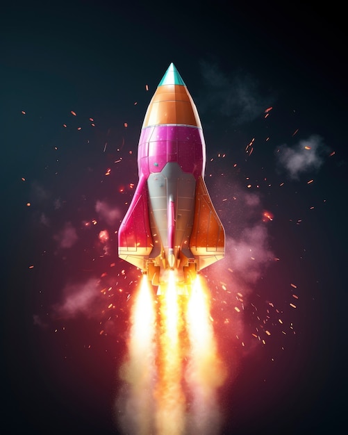 Utsikt over futuristisk romrakett
