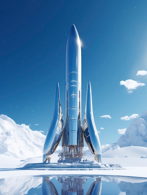 Utsikt over futuristisk romrakett