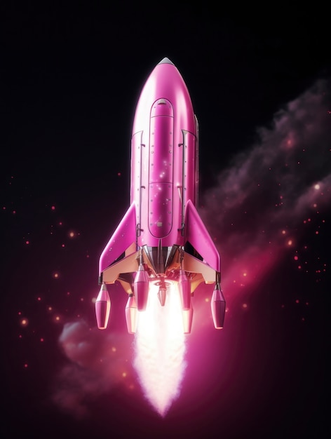 Utsikt over futuristisk romrakett