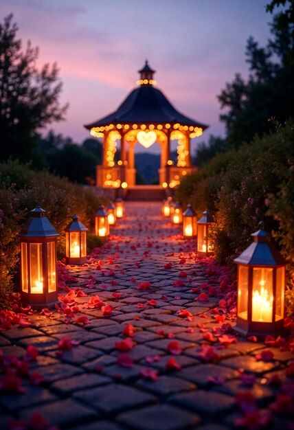 valentine's day decorated gazebo
