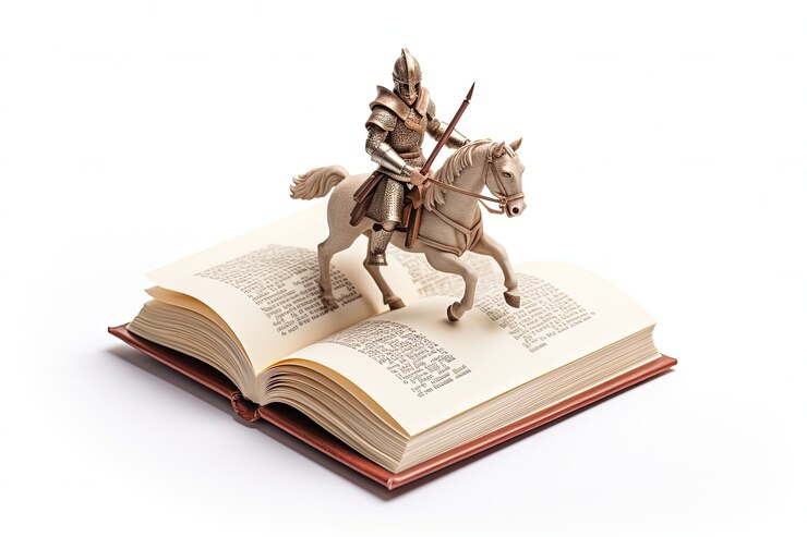Gratis Foto view of 3d book with knight