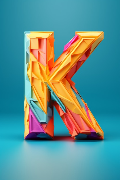 view of 3d letter k