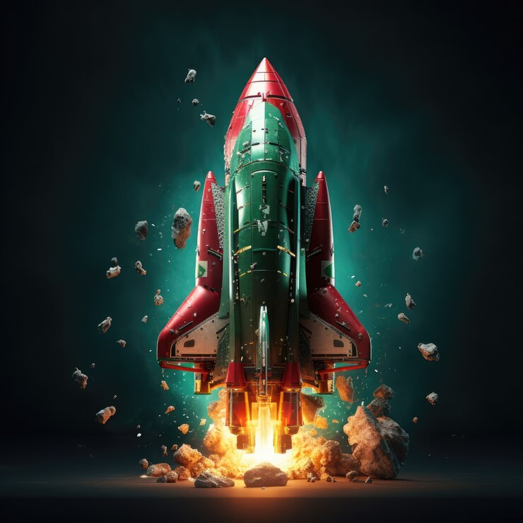 Gratis Foto view of 3d space rocket model
