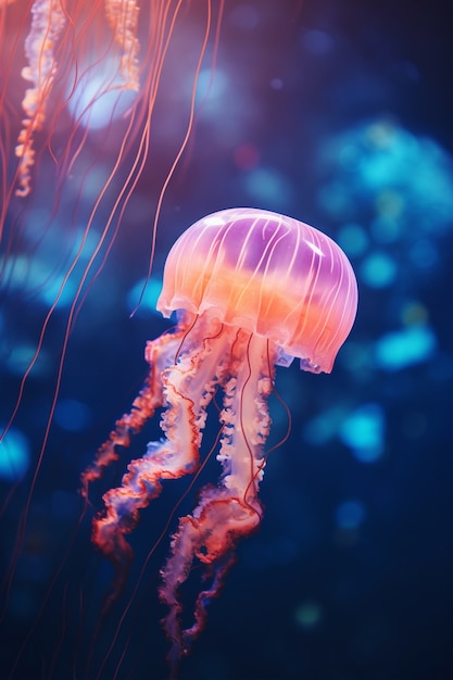 view of beautiful jellyfish swimming in water