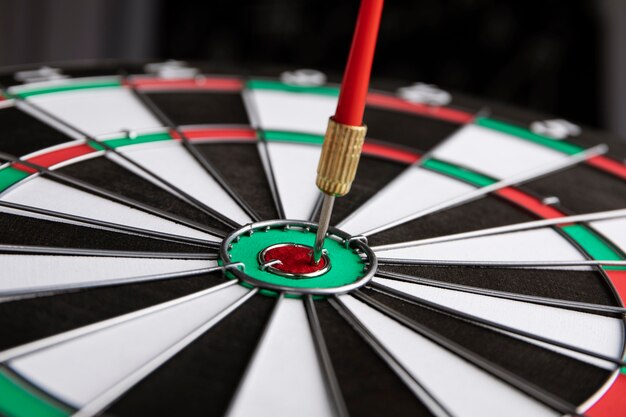 view of dartboard with bullseye arrow points