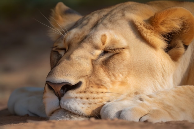 View of lioness in the wild
