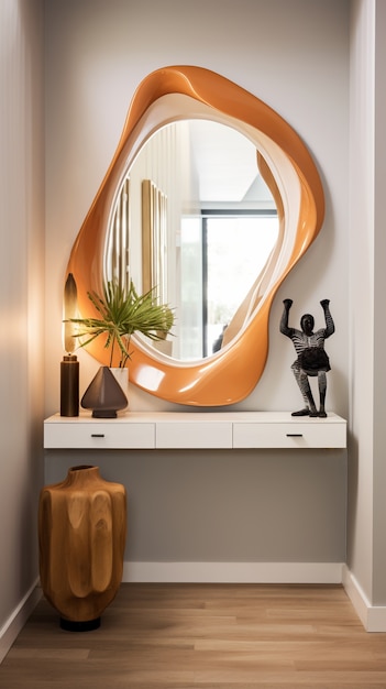 View of modern entryway with interior decor