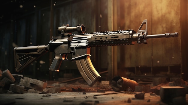 Visning av kraftig 3D-rifle