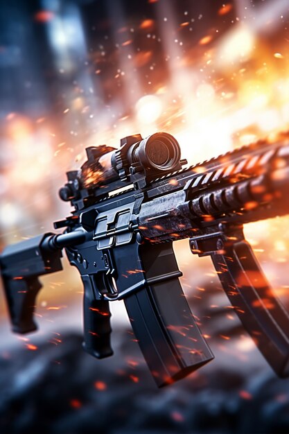 Visning av kraftig 3D-rifle