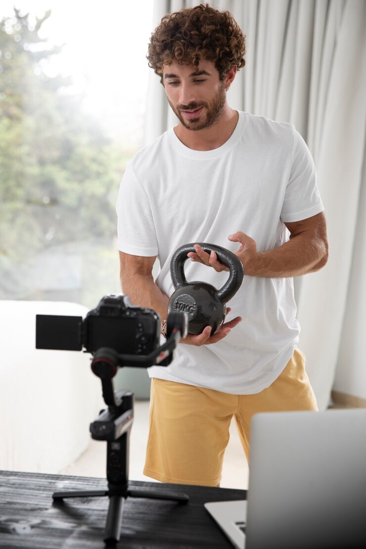 Gratis Foto vlogger making sport tutorials