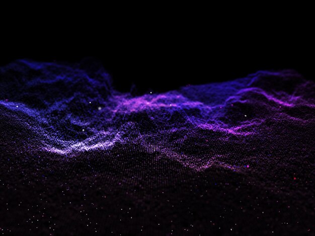 3D network communications data technology background with flowing particles