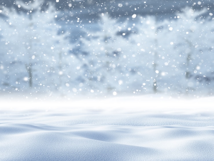 Gratis Bild 3d render of a defocussed snowy tree landscape