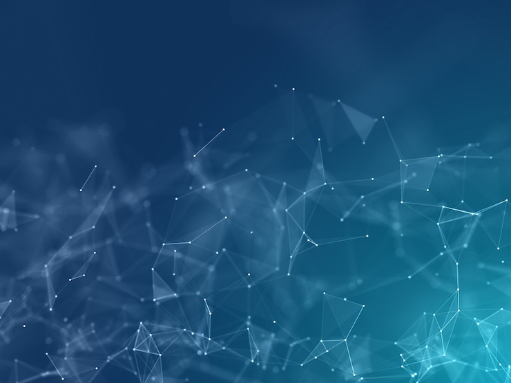 Gratis Foto 3d render of a low poly plexus design - network communications