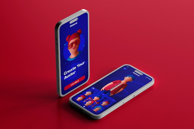 3D-rendering av koncept för att anpassa avatar