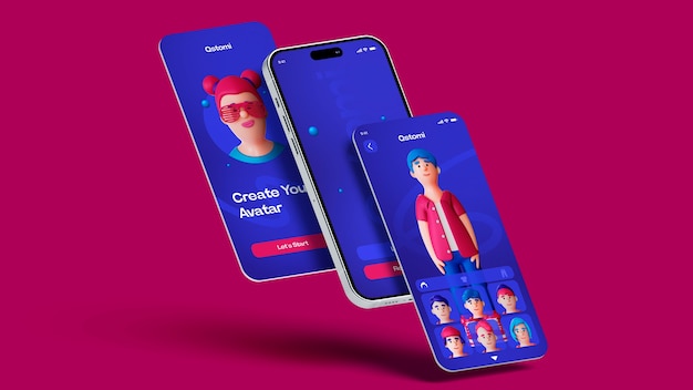 3D-rendering av koncept för att anpassa avatar