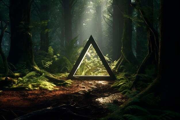 3d rendering of triangle in forest