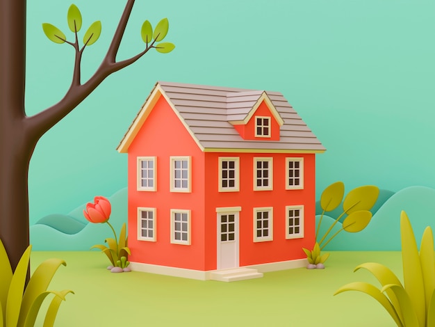 3D-vy av hus