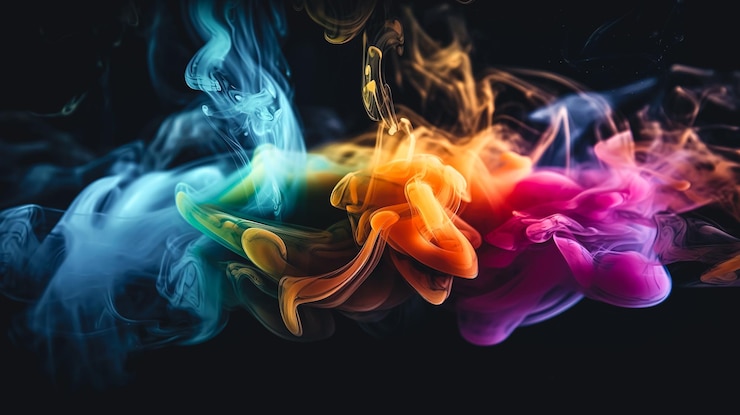 Gratis Bild abstract background with colorful puffs of smoke generative ai