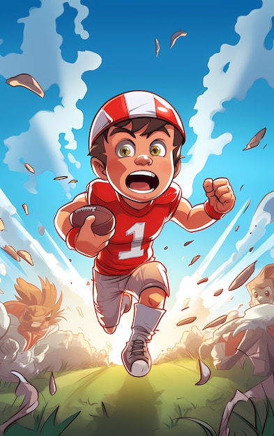 american football character with equipment