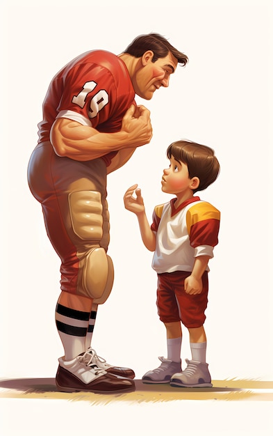 american football character with equipment
