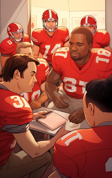 american football character with equipment
