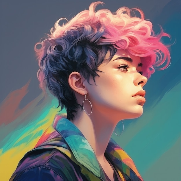 androgynous avatar of non-binary queer person