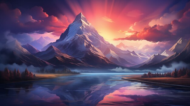 beautiful mountains landscape