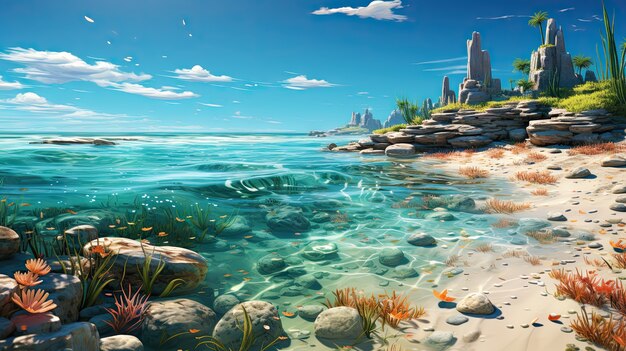 beautiful sea landscape with water and nature