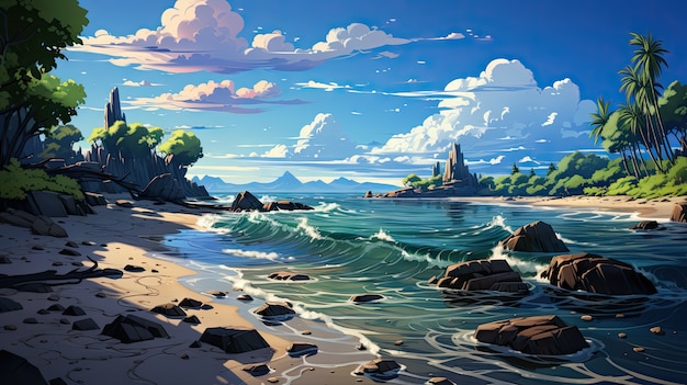 beautiful sea landscape with water and nature