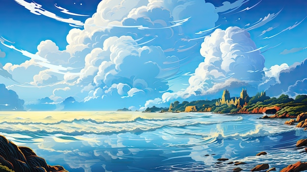 beautiful sea landscape with water and nature