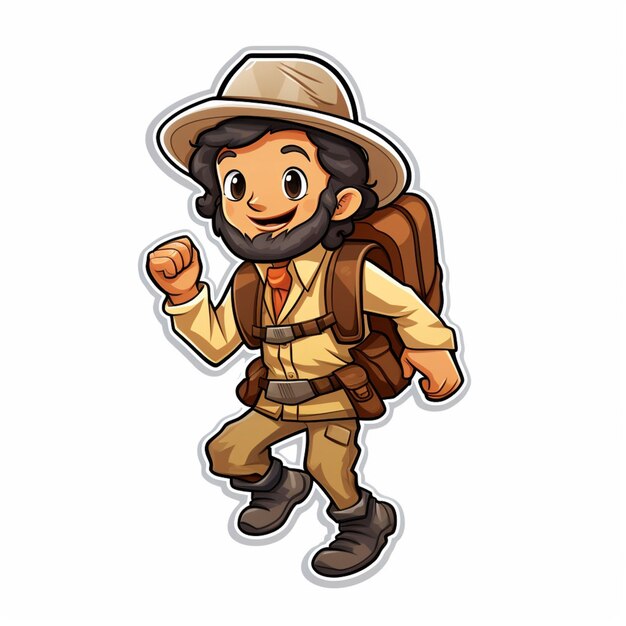 cartoon style character traveling
