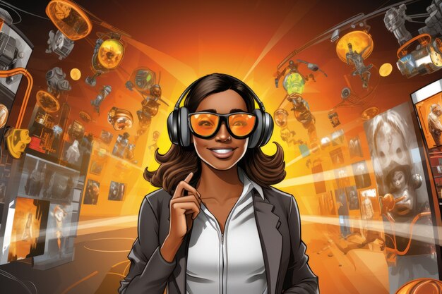 cartoon woman wearing glasses