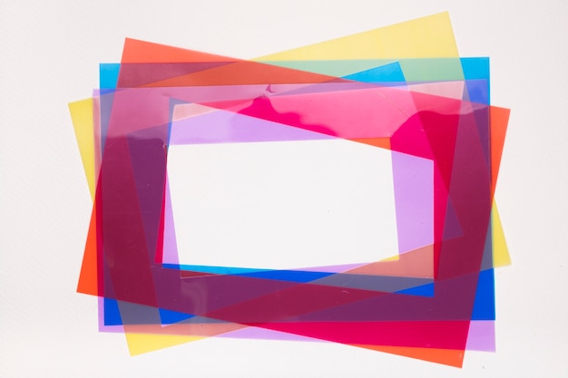 colorful frame border on white backdrop