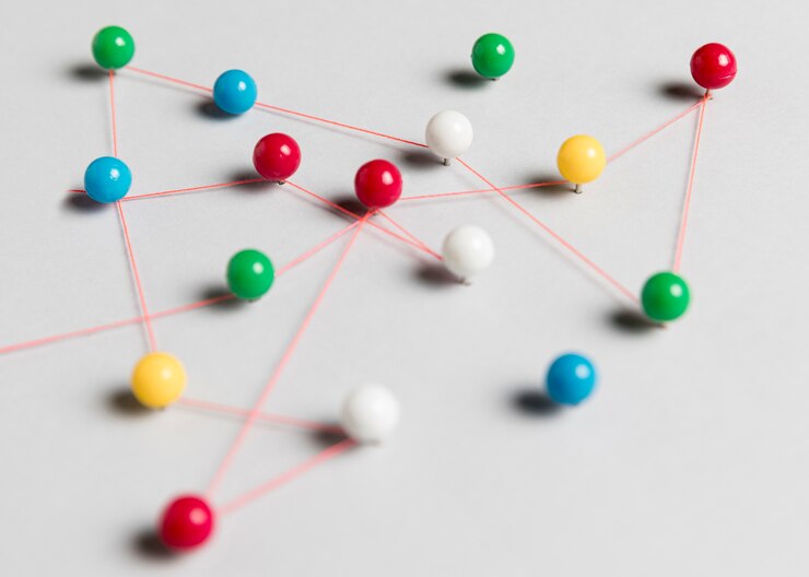 Gratis Bild colourful pins and thread map