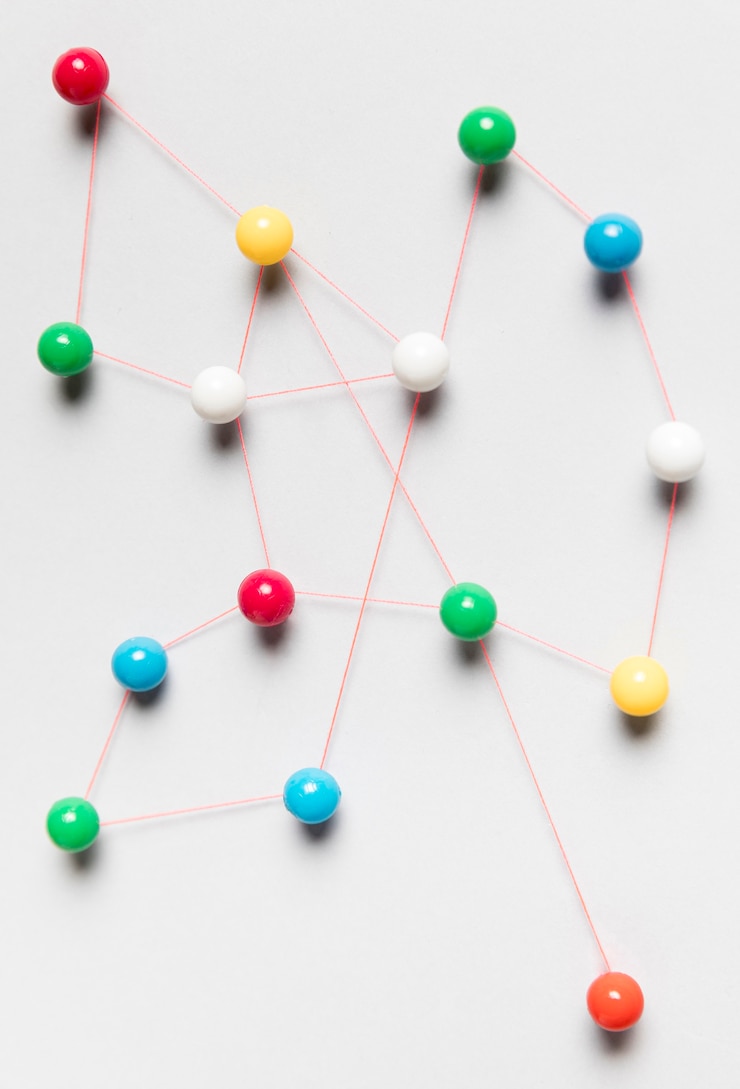 Gratis Bild colourful pins top view map