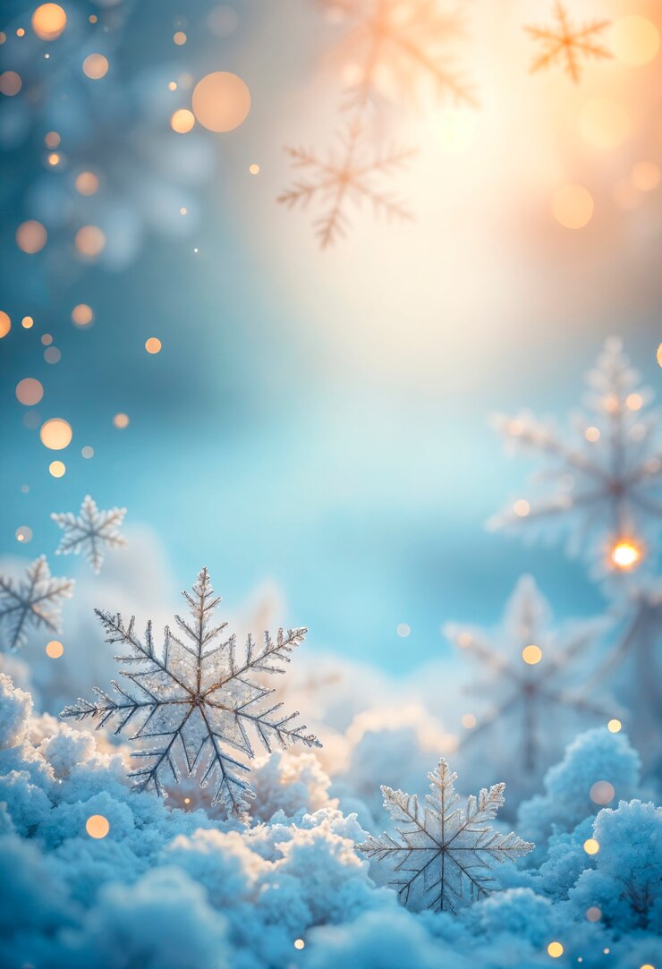 Gratis Bild drömsk tapetdesign med snöflingor
