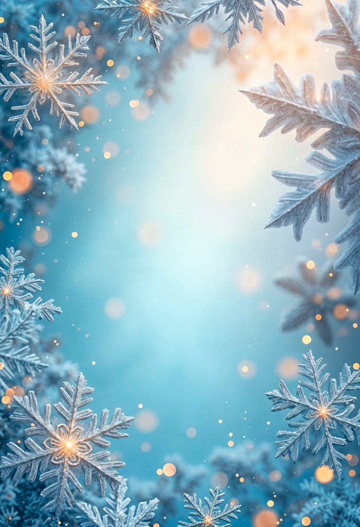 Gratis Bild drömsk tapetdesign med snöflingor