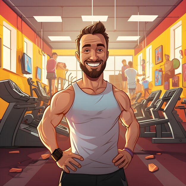 fit cartoon character training