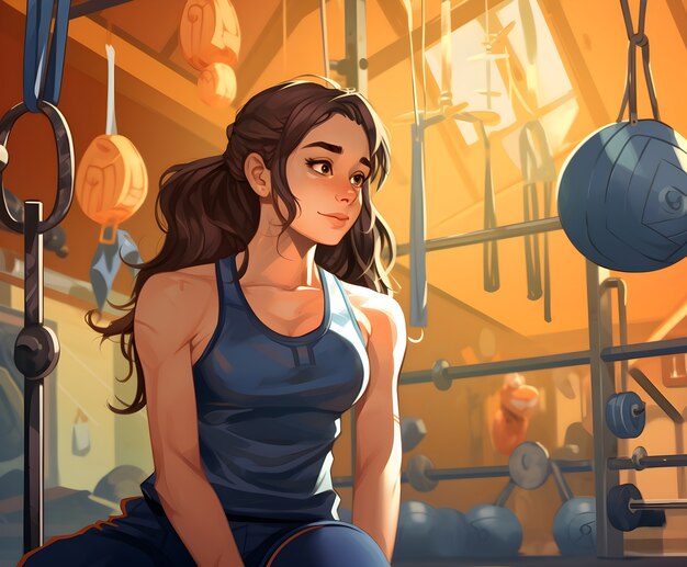 fit cartoon character training