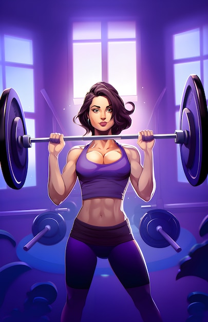 fit cartoon character training