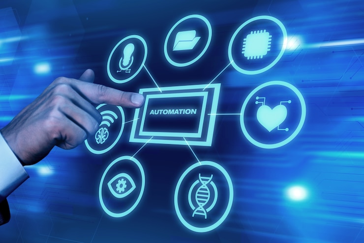 Gratis Bild hand touching screen rpa concept