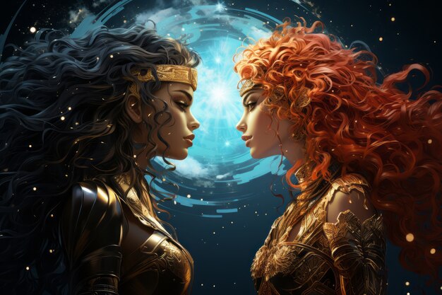 illustrated rendering of twin avatar